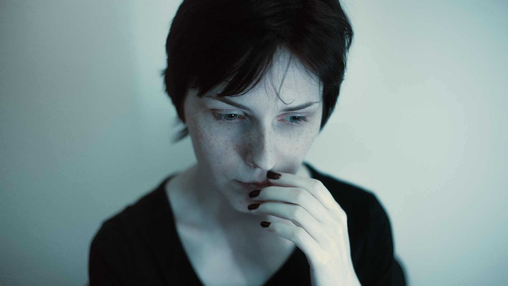Woman looking nervous
